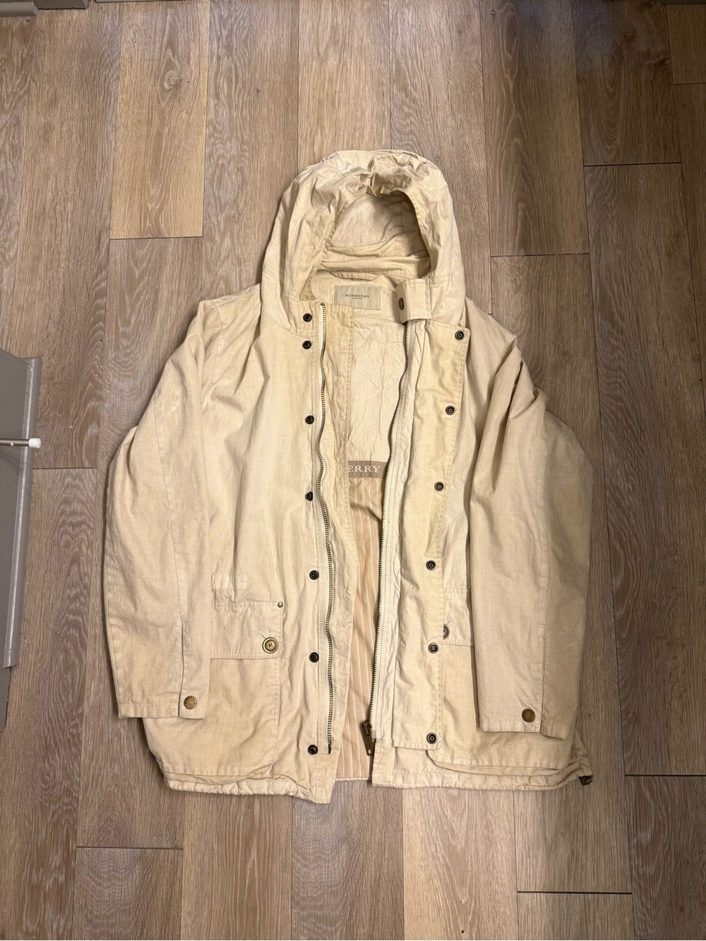 Vintage Burberry Hooded Military Field Jacket